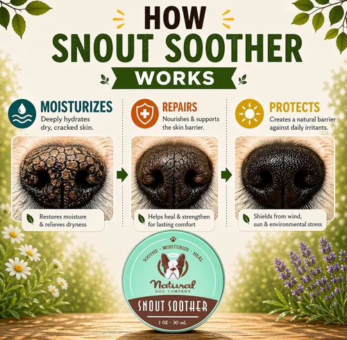 Vista 4 de Natural Dog Company Snout Soother Balm Tin 1 oz – Bálsamo para nariz de perro completamente natural para narices secas y agrietadas – Bálsamo