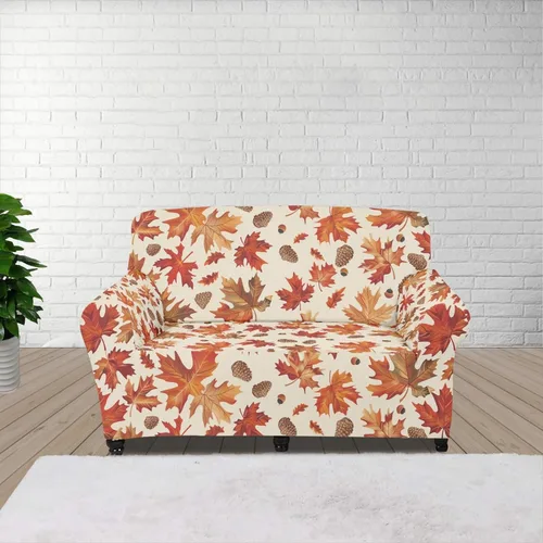 Vista 102 de Horeset Funda elástica para silla con diseño de flores hippie otoñales, funda para sofá, lavable, protección de muebles con espuma antideslizante