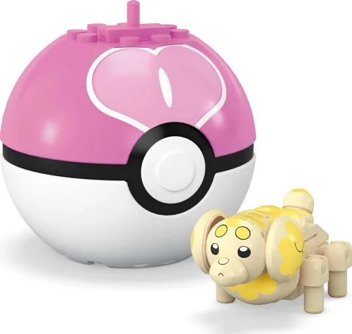 Vista 5 de MEGA Pokemon: Serie 23 Fidough Love Ball - Juego de construcción de 31 piezas