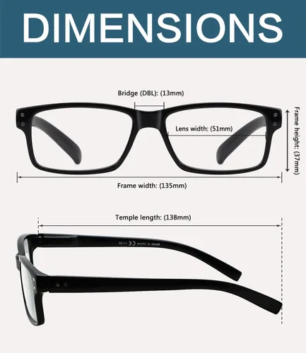 Vista 3 de BLUELESS Eyelasses - Paquete de 5 lentes con bisagra de resorte para hombres y mujeres +0.00