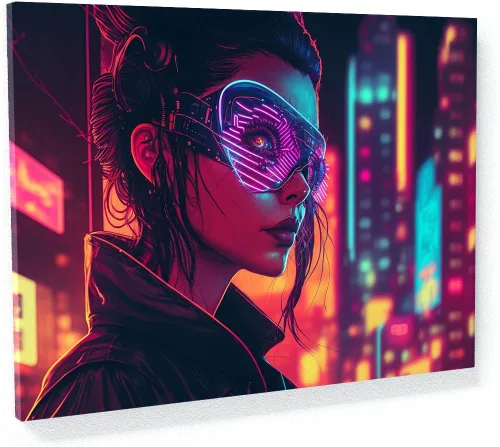Vista 22 de Sense Canvas Synthwave Astronaut Planet 4 - Lienzo decorativo para decoración del hogar, póster pequeño de 16 x 12 pulgadas / 0.75 pulgadas