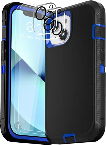 Vista 30 de Funda para iPhone 13 (6.1 pulgadas), con 2 protectores de pantalla de vidrio templado