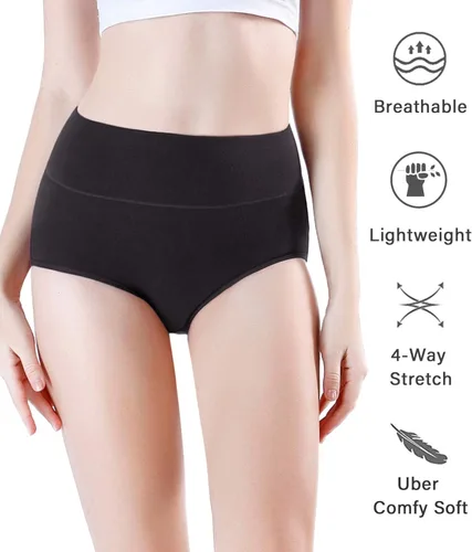 Vista 2 de wirarpa - Pantaletas ropa interior modal de bambú ultra suave cintura alta para mujer multipack
