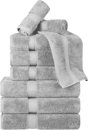 Vista 75 de BNM Toallas de Algodón Egipcio de Peso Pesado, Ideales para Baño, Ducha, Spa, Hotel, 800 GSM, Toallas Faciales/de Aseo, Toallas de Mano, Toallas