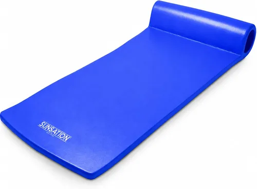 Vista 8 de TRC Recreation Sunsation 1.75" Thick Foam Pool Float Lounger w/ Headrest for Lounging & Sunbathing in Swimming Pools, Beaches & Lakes, 70" x 26 Azul