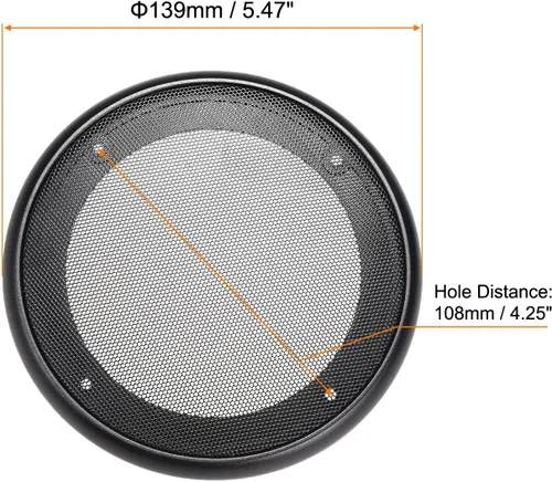 Vista 2 de Cubierta de rejilla de altavoz de malla blanca protector de parrilla de subwoofer (con tornillos), [para bricolaje de audio doméstico] - 4 pulgadas