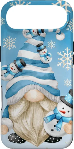 Vista 27 de Cute Winter Gnome Dad with Snowflake Decor and Snowman Case for iPhone 17