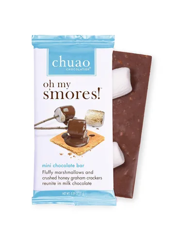 Vista 4 de Chuao Chocolatier Oh My S'mores - Mini barras de chocolate con leche, galletas Graham gourmet de malvavisco sin conservantes, para cestas de regalo