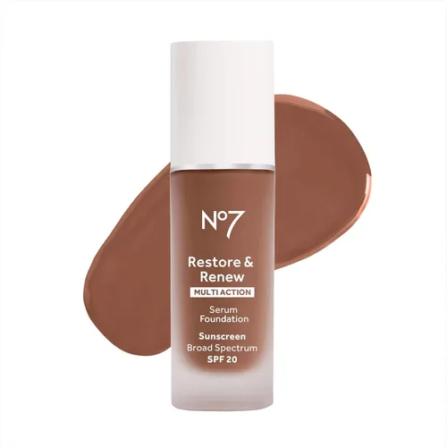 Vista 13 de No7 Restore & Renew Base de Suero de Acción Múltiple - Porcelana - Base Líquida de Maquillaje con Vitamina C, Vitamina E y Colágeno para el Rostro