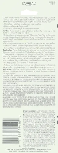 Vista 3 de L 'Oreal Paris voluminoso falso Fibra Lashes Mascara, 0,32 onza, Blackest Black