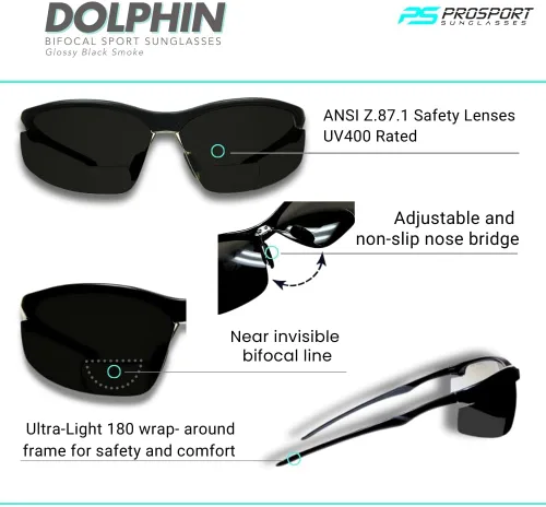 Vista 3 de proSPORT Bifocal Seguridad Sunglass Reader Protector Z87 Sport Ciclismo Motocicleta