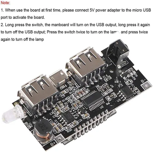 Vista 6 de Módulo de Carga de Batería Dual USB 18650 con Protección 4 piezas, Placa PCB de Banco de Energía, Módulo de Placa de Circuito Dual USB 5V 1A 2.1A