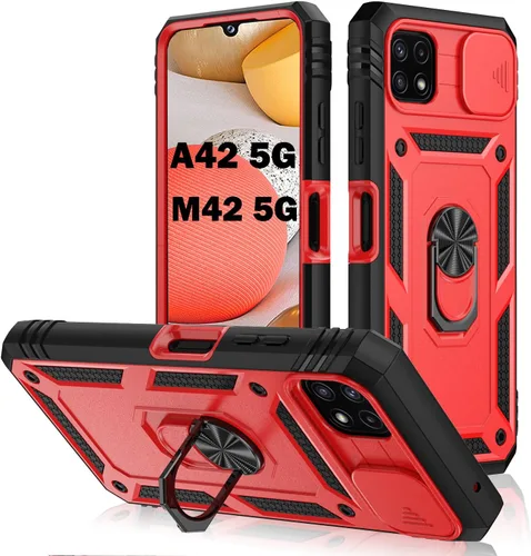 Vista 16 de PASNEW Funda militar para iPhone 13 Pro Max, cubierta de cámara deslizante y soporte de anillo de metal de 360°, carcasa rígida multicapa resistente