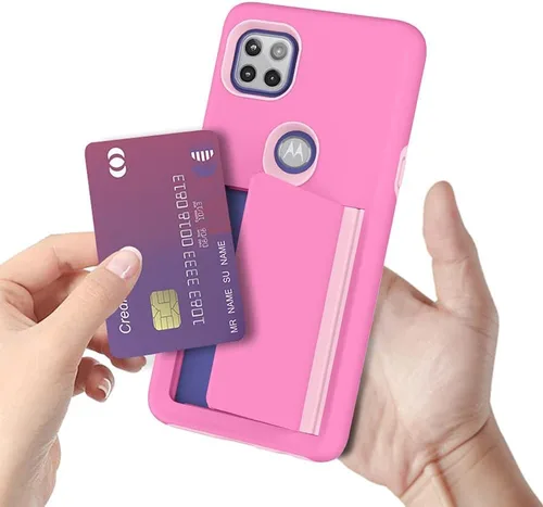 Vista 2 de Motorola Moto One 5G Ace Funda con tarjetero, funda protectora híbrida resistente - Negro