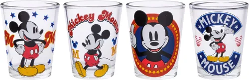 Vista 2 de Silver Buffalo Disney Classic Mickey Mouse - Paquete de 4 mini gafas, 1.5 onzas