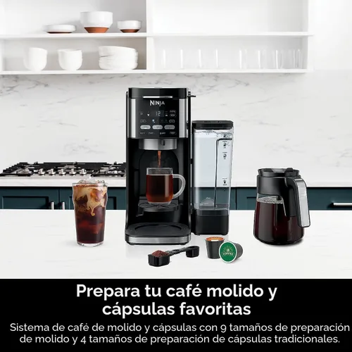 Vista 2 de Ninja Cafetera de goteo DualBrew Pro Café caliente y helado Compatible con cápsulas K-Cup 3 estilos de preparación (Clásico, Rico y Helado)