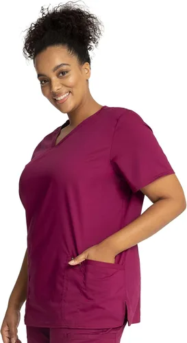 Vista 4 de Workwear Revolution Mujeres Scrubs Top V-cuello WW620