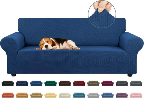Vista 77 de KEKUOU Funda elástica para sofá biplaza, funda de sofá para sofá de 2 cojines (55-78 pulgadas), protector de muebles con parte inferior elástica