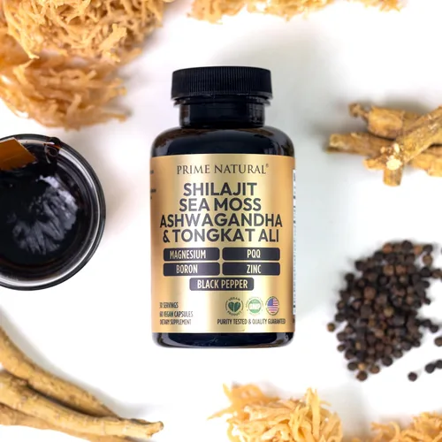 Vista 7 de Shilajit 1000 mg, musgo marino irlandés 100 mg, Ashwagandha 100 mg, Tongkat Ali, boro, magnesio, PQQ y más 60 cápsulas – Suministro de 30 días