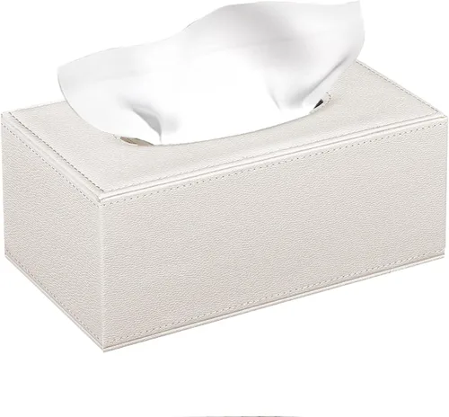 Vista 15 de Funda rectangular de cuero para caja de pañuelos, soporte de caja de pañuelos moderno rectangular para toallas de papel, dispensador de pañuelos