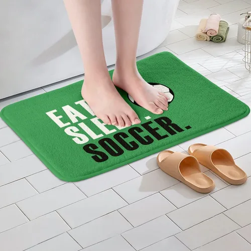 Vista 2 de Feelyou Tapetes de baño de fútbol para niños, niñas, mujeres y hombres, antideslizantes, para baño, juegos de pelota, decoración de habitación, 16 x