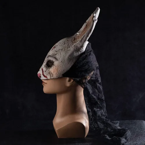 Vista 4 de A&C Hero - Máscara de la cazadora para cosplay, conejo, máscara de conejo, accesorios para mujeres y niñas