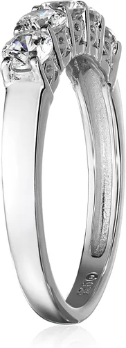 Vista 54 de Amazon Essentials Anillo de plata de ley de cinco piedras con circonita cúbica de corte redondo Infinite Elements (anteriormente colección Amazon)