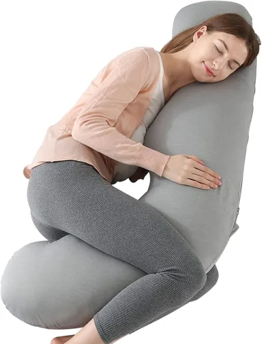 Vista 13 de BATTOP - Almohadas de embarazo con funda refrescante, almohada de maternidad para dormir, soporte para vientre, caderas, piernas, imprescindibles