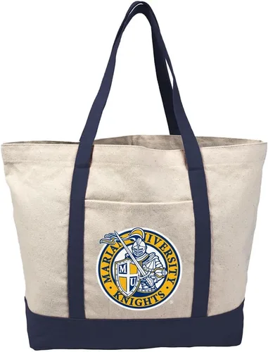 Vista 390 de Campus Lab Bolsa de lona con logotipo primario colegiado con bolsillo externo, bolsa de hombro reutilizable para ir de compras, playa Águilas A&m