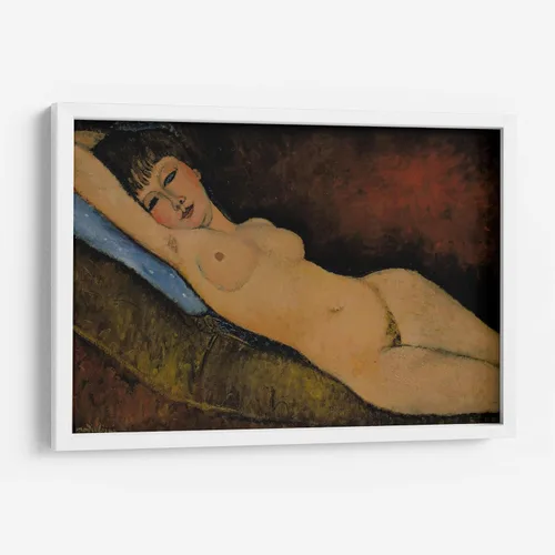 Vista 7 de Canvas Lab Reclining Nude on Blue Cushion by Amedeo Modigliani 11 x 7 in Fine Art Framed Print, Frame Color: Black, With Mat Classical art