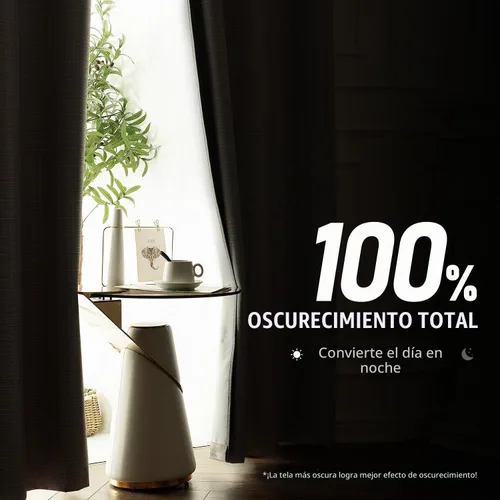 Vista 2 de jinchan Cortinas 100% opacas para dormitorio, sala de estar, cortinas opacas de lino de 63 pulgadas de largo, cortinas de oscurecimiento