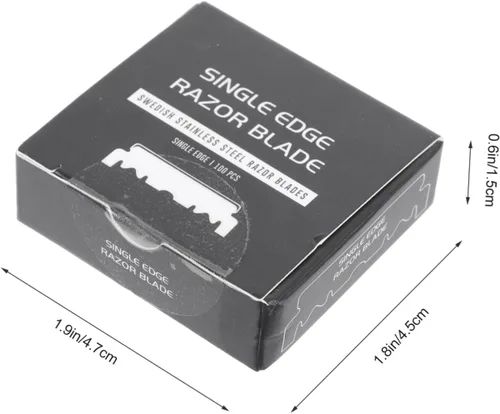 Vista 3 de Beavorty 300 piezas de cuchilla de afeitar cortador de cara cortador de barbería cuchillas recubiertas de platino afeitador para hombres viejo