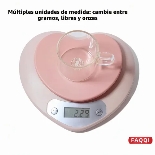 Vista 5 de Linda báscula de cocina, báscula digital para alimentos con pantalla LCD