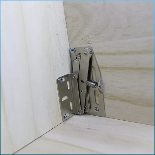 Vista 5 de SUUJI 2 bisagras de tijeras, bisagras de bandeja frontal para fregadero de cocina o cajón, organizador de gabinete de baño, acero niquelado
