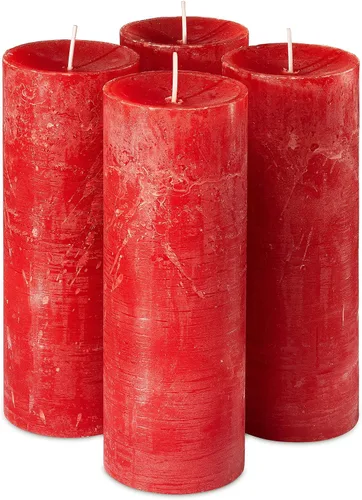 Vista 7 de SPAAS - Velas rústicas de pilar verde – Juego de 4 velas decorativas de 2.7 x 7.5 pulgadas – Velas de pilar rústicas sin perfume sin olor