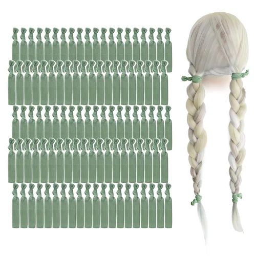 Vista 17 de MEEDEE Paquete de 100 lazos para el cabello, color negro, sin pliegues, nudos suaves para mujeres, sin daño, adecuado para colas de caballo, yoga