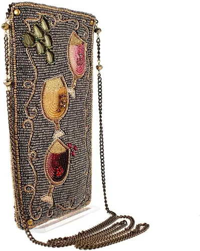 Vista 3 de Mary Frances Bolsa cruzada con cuentas para teléfono con maridaje de vino, multicolor, Multi