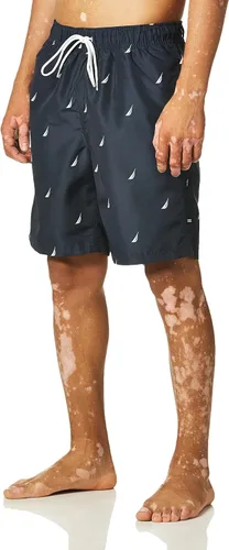 Vista 2 de Nautica Traje de baño estándar de secado rápido para hombre con estampado de velero de clase J