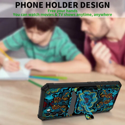 Vista 5 de Para Samsung Galaxy A03S Funda Para Teléfono Galaxy A03S Funda Billetera Con Titular De Tarjeta De Crédito Y Soporte De Doble Capa De PC Duro Funda
