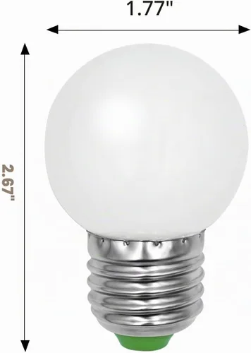 Vista 3 de Bombillas tipo globo G14 G45 3W E26/E27 Edison tornillo 120V blanco cálido, paquete de 2 unidades Blanco cálido 3000K