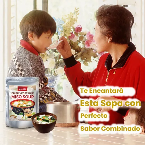 Vista 9 de Yimi - Sopa liofilizada de tofu y miso de verduras para ramen, no pasta de miso