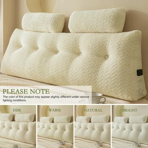 Vista 7 de Almohada de cuña para cabecero YOUR MOON con paquete de 2 almohadas de cuello enrollables, almohada de respaldo triangular para cabecero para cama