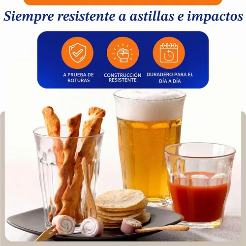 Vista 3 de Juego de vasos de vidrio Duralex Le Picardie - 18 piezas de vasos transparentes en tamaños mixtos