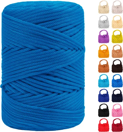 Vista 17 de Cordón de macramé de poliéster de 1/8 pulgadas x 169 metros, cordón de macramé trenzado de polipropileno, hilo de poliéster para tejer bolsos