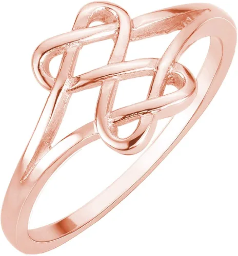 Vista 5 de CloseoutWarehouse Anillo de plata de ley con corazones infinitos (opciones de color, tamaños 2-15)