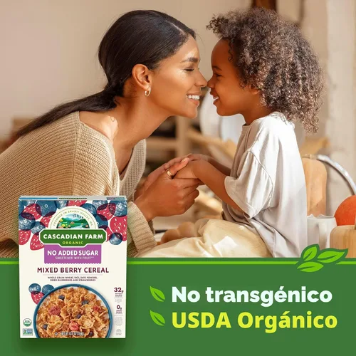 Vista 6 de Cascadian Farm Cereal de bayas mixtas orgánicas, sin azúcar añadida, 12.5 onzas