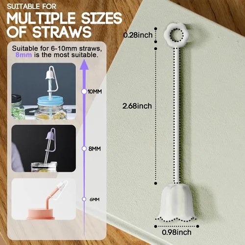 Vista 2 de 5 fundas de popote de silicona para vaso Stanley Yeti, tapa de popote reutilizable para beber fácil de limpiar, a prueba de polvo, compatible