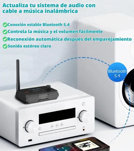 Vista 4 de KAIY - Receptor Bluetooth 5.3 para estéreo doméstico, adaptador Bluetooth a RCA de baja latencia óptica y audio de música HD