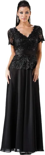 Vista 14 de Meier - Vestido para la madre de la novia con cuentas y manga larga.