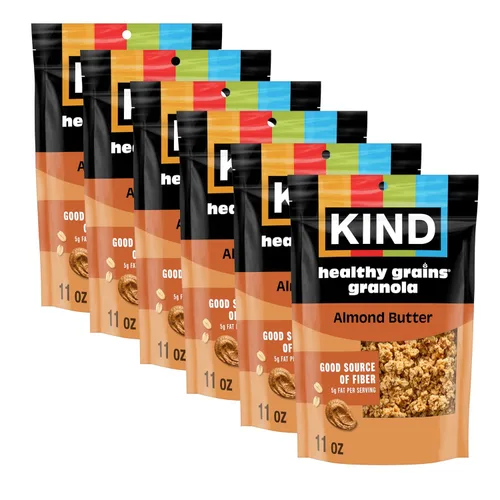 Vista 23 de KIND HEALTHY GRAINS Granola, snack saludable, granola de vainilla y arándanos con semillas de lino, mezcla de aperitivos, 3 unidades, 33 onzas